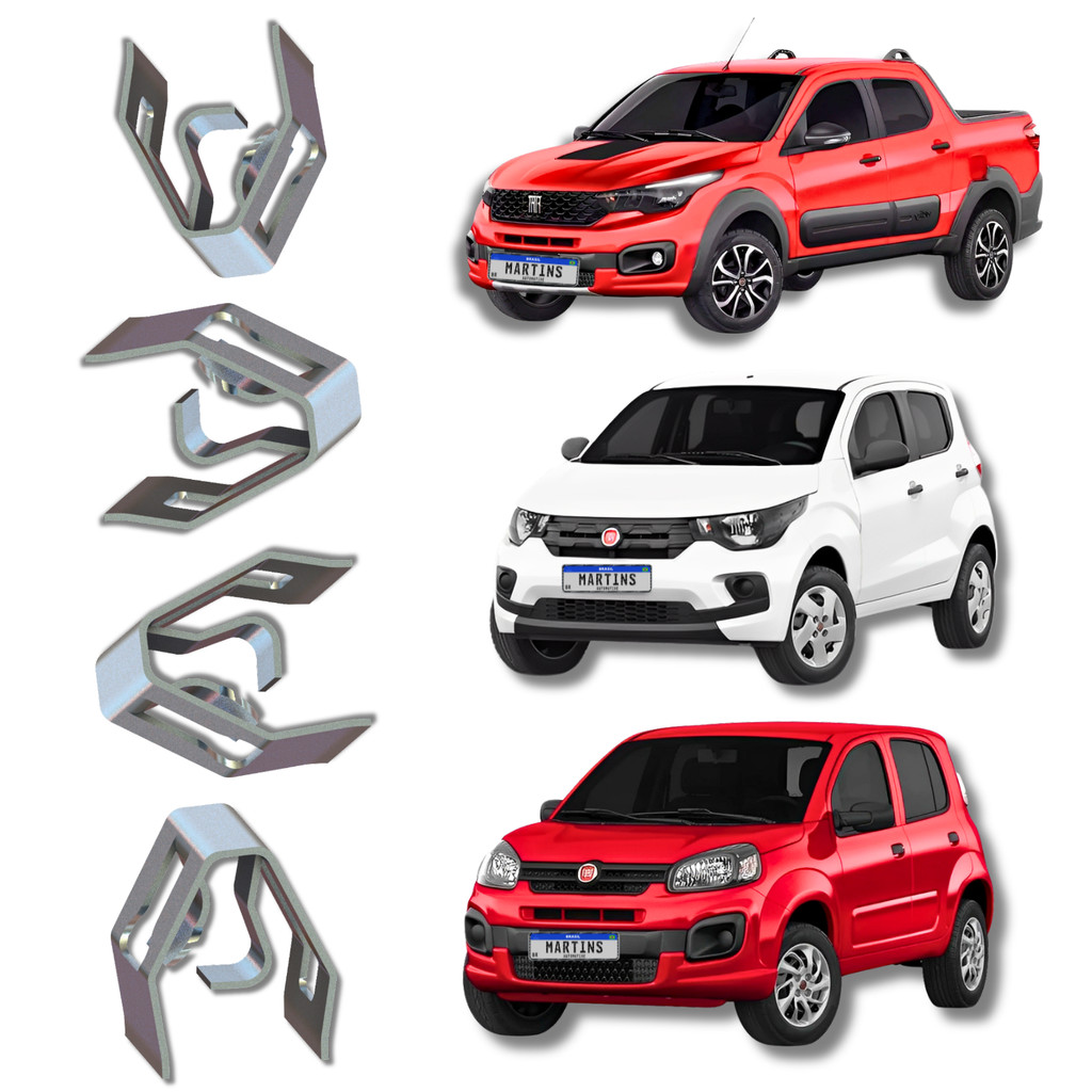 KIT 10 PRESILHAS PAINEL CENTRAL E PARACHOQUE DIANTEIRO GRAND SIENA IDEA  LINEA MOBI PALIO STRADA UNO em Oferta na Shopee