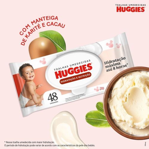 Detalhes do Kit 2 - Lenços Huggies Hidratação e Nutrição Contra Assaduras 4x48Un