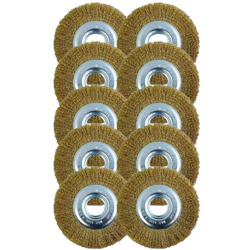 Escova de Aço Circular 6 POL X 7/8 POL 10 Unidades para Esmeril MTX
