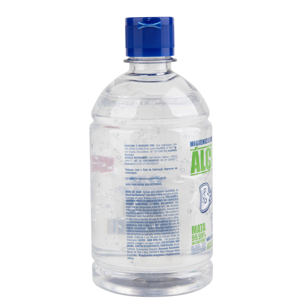 Detalhes do Álcool Gel Elimina 99,9% Das Bacterias 70 Barbarex 860g