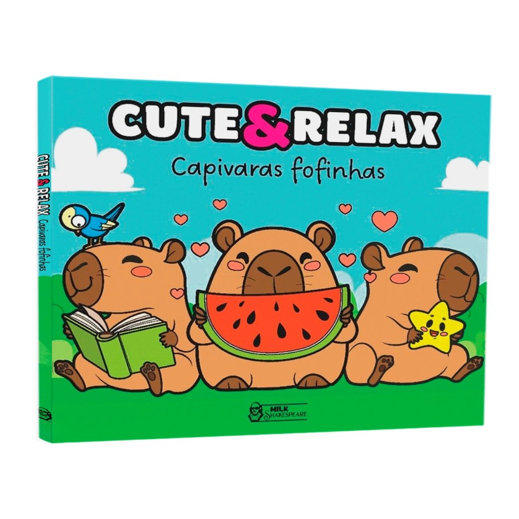 Livro de Colorir Cute & Relax - Capivaras Fofinhas - Anti-Stress