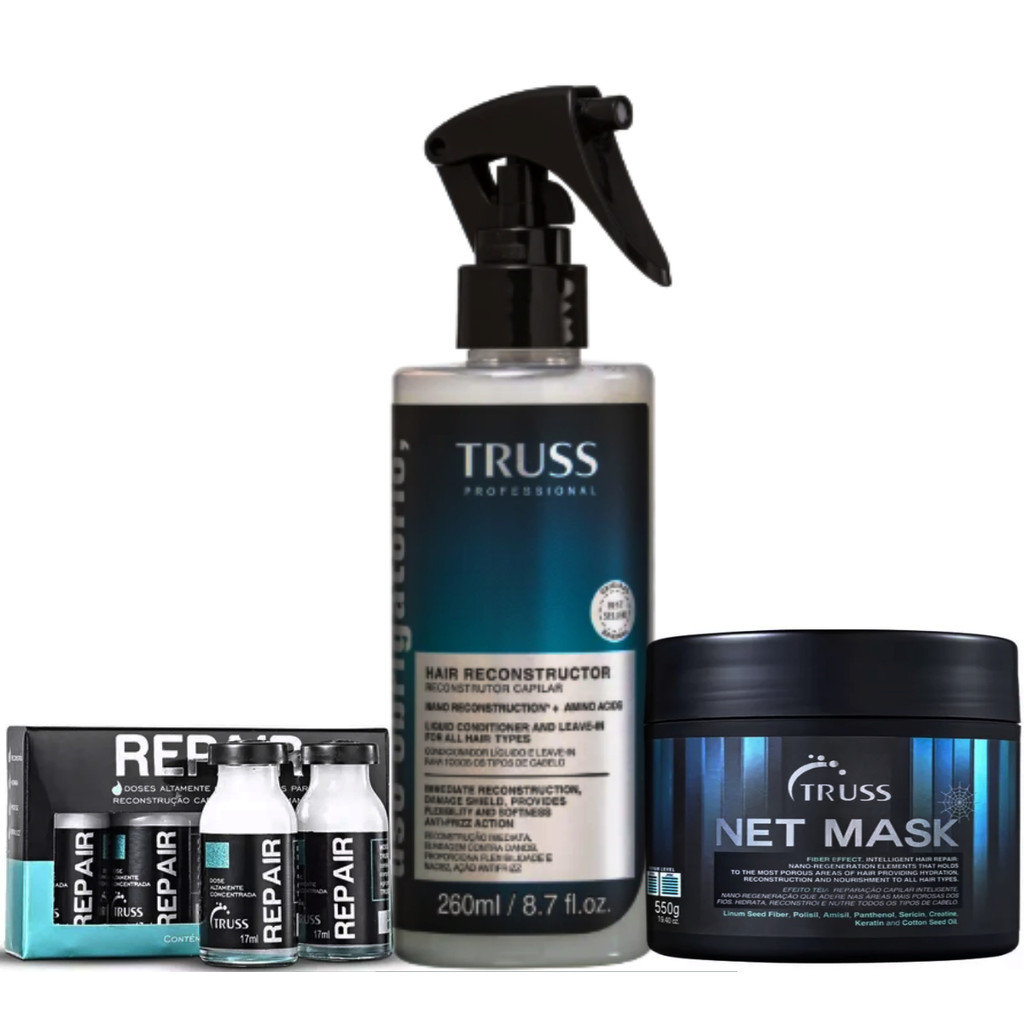 Truss Uso Obrigatório 260ml + Net Mask 550g + Shock Repair 4x17ml