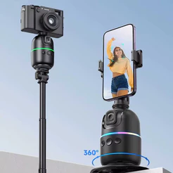 Suporte Inteligente para Celular 360° Rastreamento Facial e Controle por Gestos RGB Oberon OR-1679