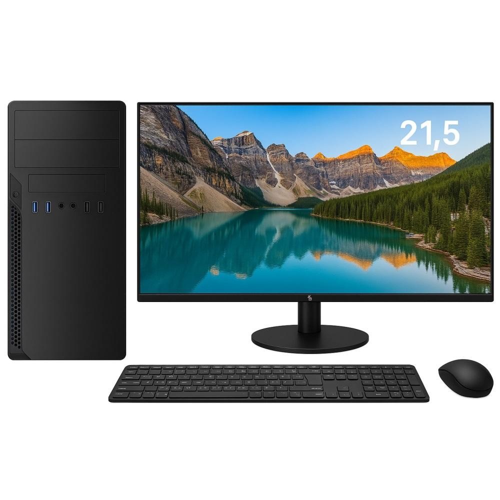 Computador 3Green Completo Intel i5 12400F, 16GB DDR4, SSD 1TB Nvme, Geforce GT 2GB Monitor Led 21,5" Wifi, 3GP-028
