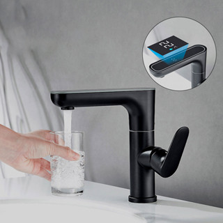 Torneira quadrado com Display de Temperatura e Função LED,   Regulagem  De Água  quente e frio e Giratória 360° em Oferta na Shopee