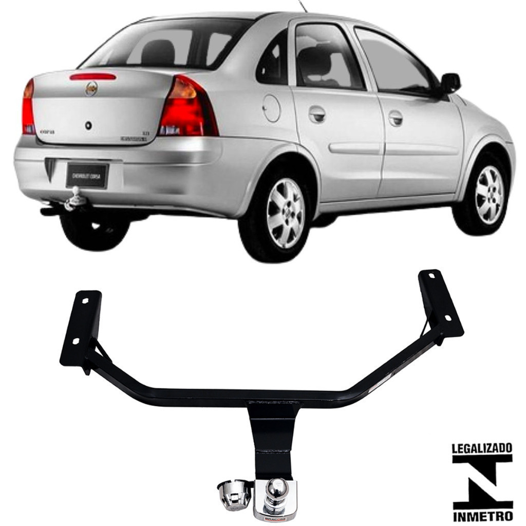 Engate Reboque Fixo Chevrolet Corsa Sedan 2002 A 2012 Resistente Cap Carga 700kg Inmetro Bom tOP