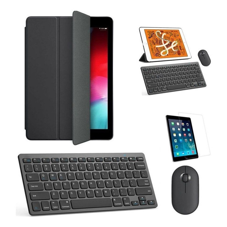 Kit Capa Smart Preto/teclado/mouse/pel iPad Air 3 10.5