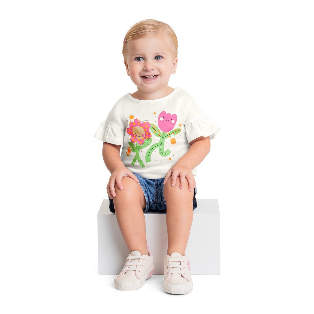 Blusa com Glitter para Bebê Menina Quimby - Baby & Kids Fashion