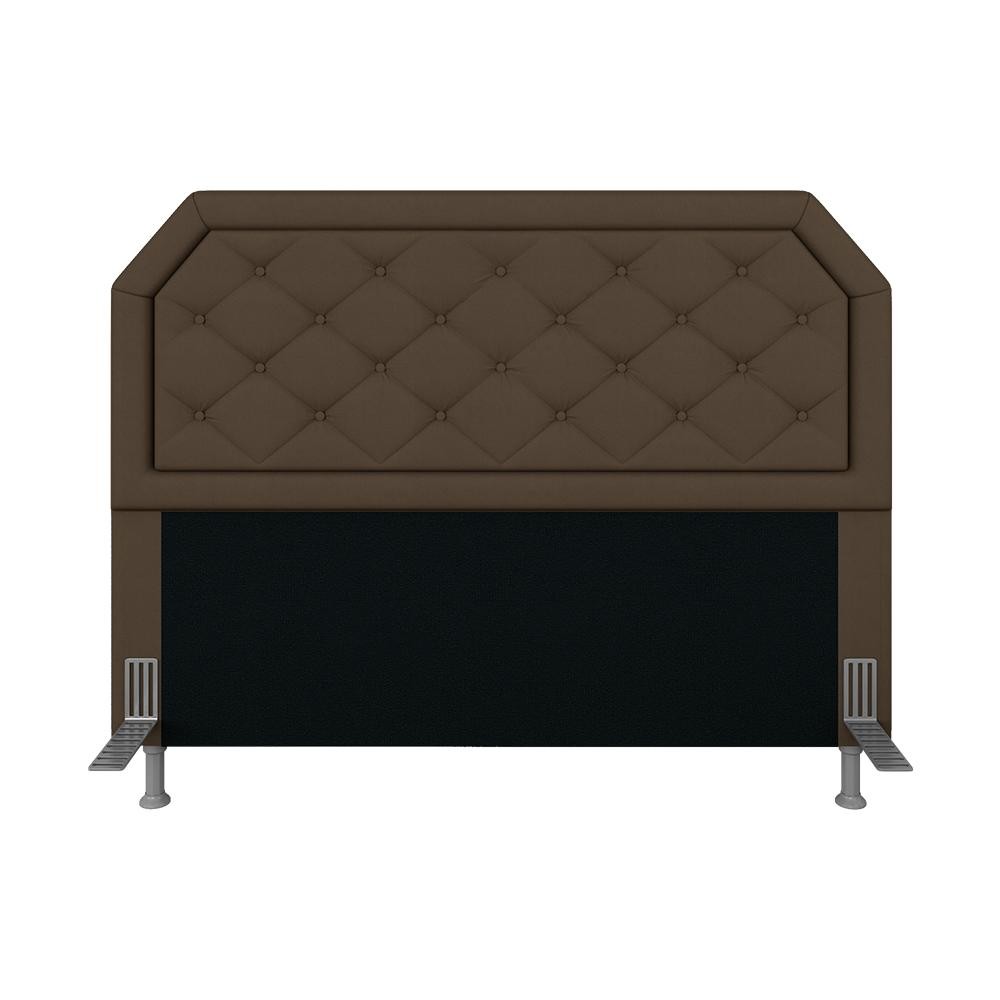 Cabeceira Para Cama Queen Florença Suede Marro/pret - Móveis Arapongas