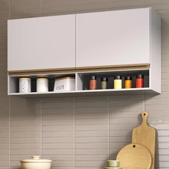 Armário de Cozinha Aéreo 105cm 2 Portas e Nichos Veneza Multimóveis MP2259