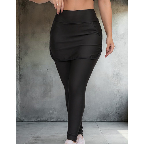 Calça Legging Fitness Saia Feminina Vestir Leve Longa