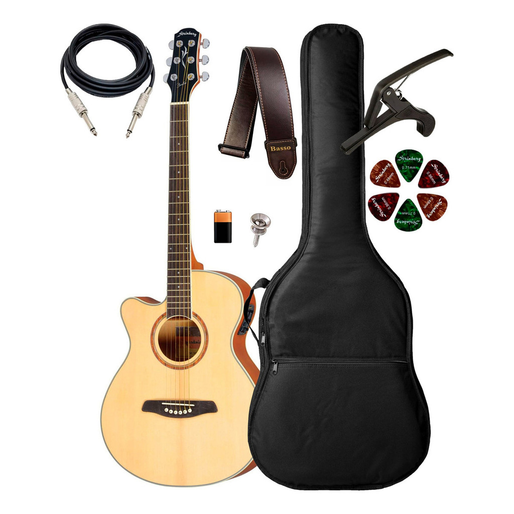 Violão Strinberg Be30c Ns Canhoto + Capa Luxo E Acessórios em Oferta na Shopee