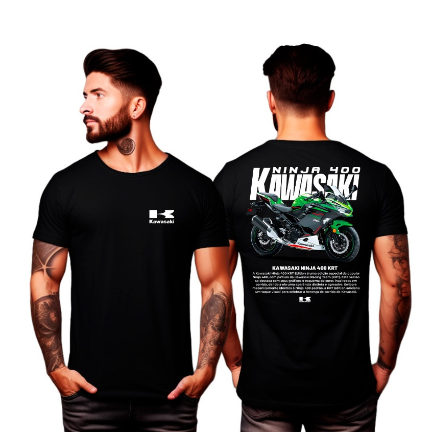 Camiseta Kawasaki Ninja 400 KRT 100% Algodão Unissex Lançamento
