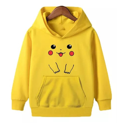 Moletom Infantil Poke-mon Unissex Com Capuz Kids Flanelado Criança Desenho
