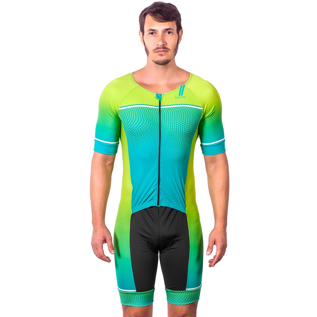 MACAQUINHO COM MANGAS TRIATHLON ELITE NEON PROTEÇÃO UV 50+ KAUNA