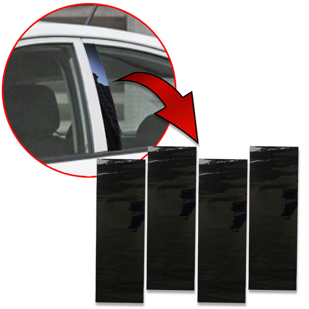 Adesivo Black Piano Colunas Portas Clio 2000 2005 (2 portas)