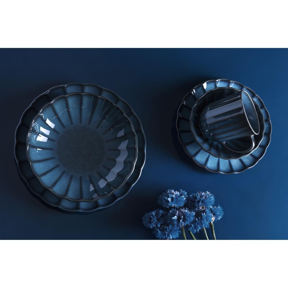 Caneca Wolff Scallop de Cerâmica Azul 420ml
