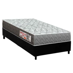 Conjunto Box Solteiro: Colchão Espuma Orthoflex D23 ComfortPedic + Base CRC Suede Black(78x188)