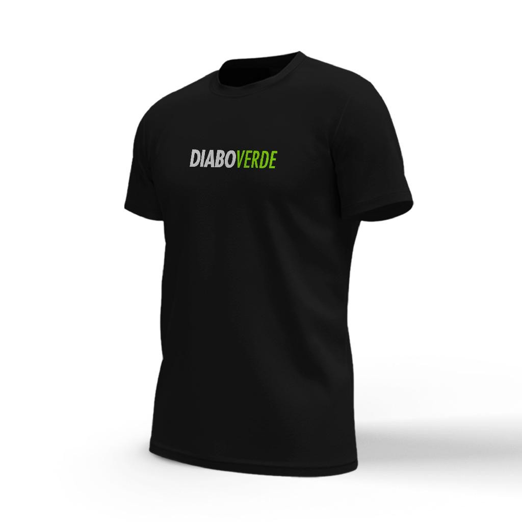 Camiseta Preta T-shirt Poliester Import Diabo Verde - Para Treinos