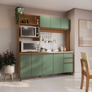 Cozinha Compacta Luna com Cuba de Pia Kappesberg 3 Peças Canela/Verde Oliva em Oferta na Shopee