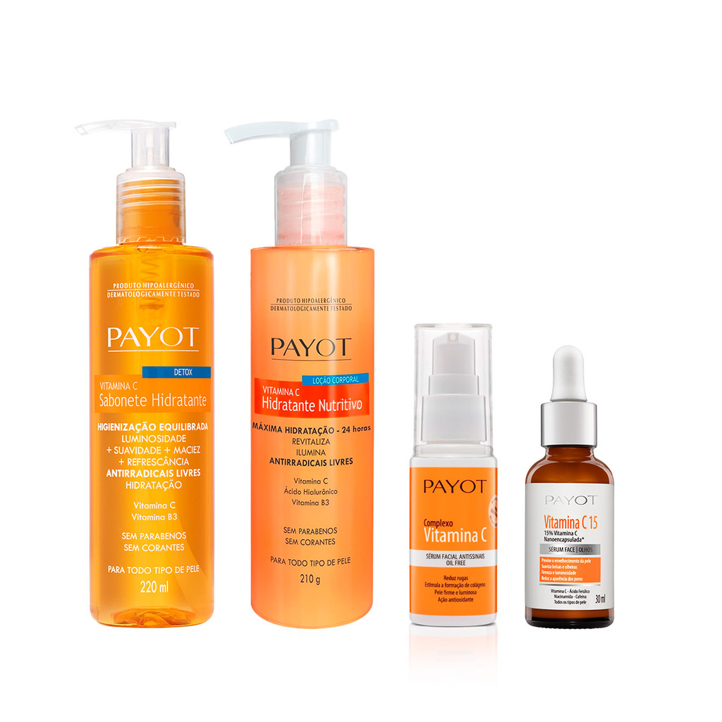 Kit Limpeza Hidratação e Duo Tratamento Facial Vitamina C Payot em Oferta na Shopee