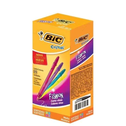 Caneta Esferográfica Cristal Fashion Bic - Caixa Com 25 Un