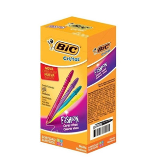 Caneta Esferográfica Cristal Fashion Bic - Caixa Com 25 Un em Oferta na Shopee
