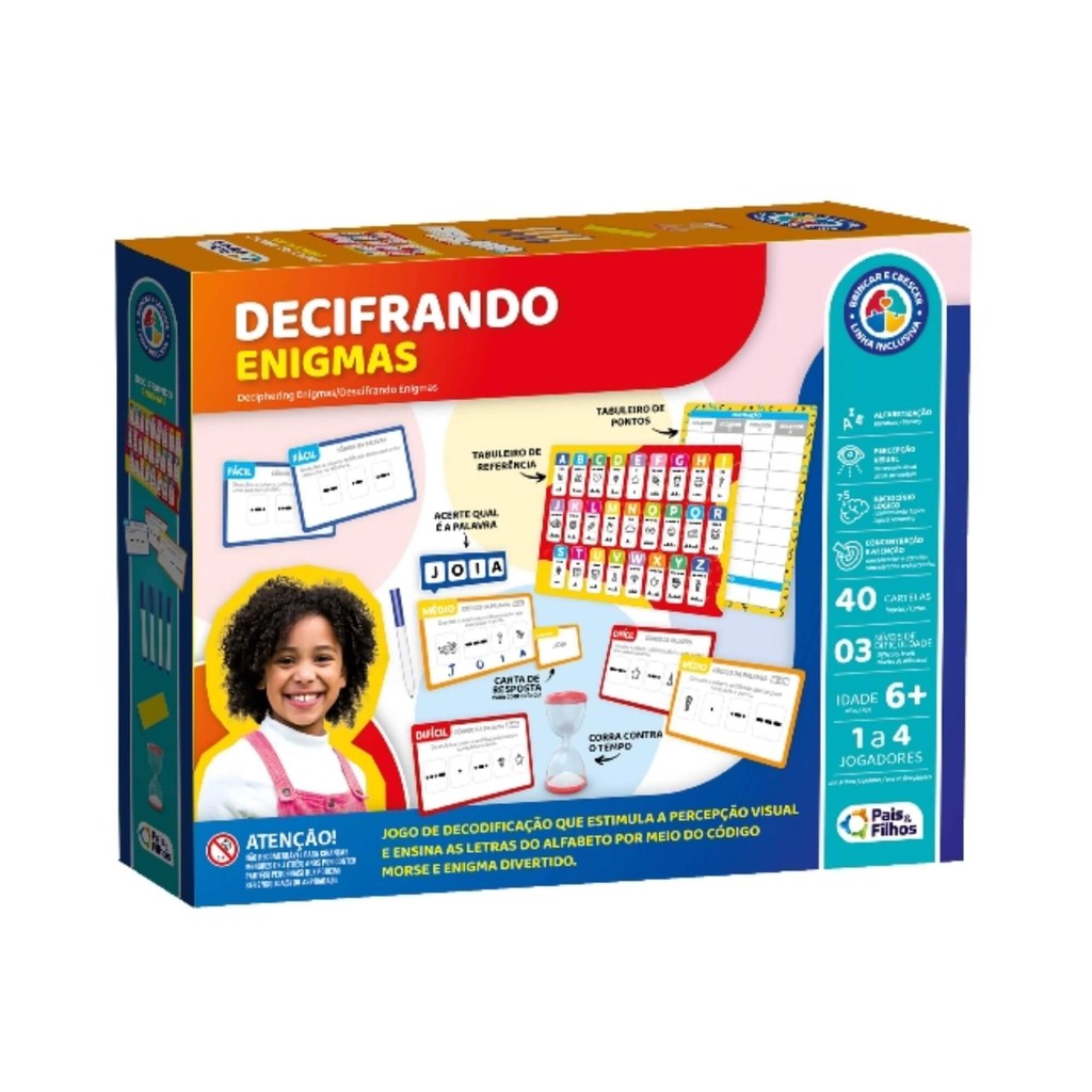 Jogo Infantil Decifrando Enigmas 6+ anos Pais e Filhos - 792406-1 em Oferta na Shopee