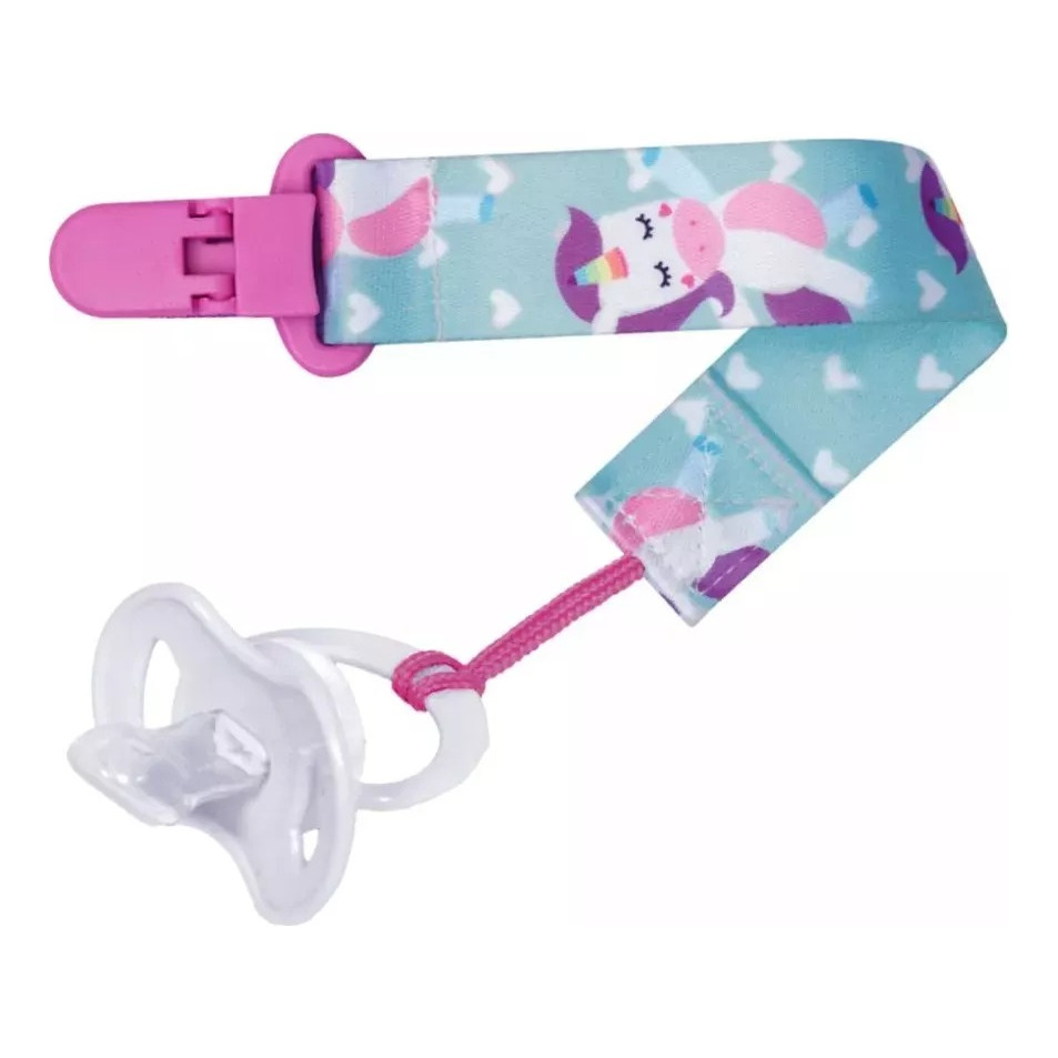 Prendedor De Chupeta Com Cordão Animal Fun Unicórnio Buba
