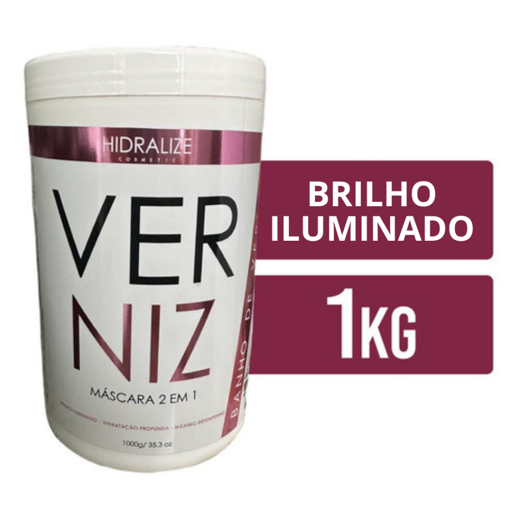 Máscara De Hidratação Nutrição Capilar 2 Em 1 Creme Banho de Verniz Hidralize Pote de 1Kg