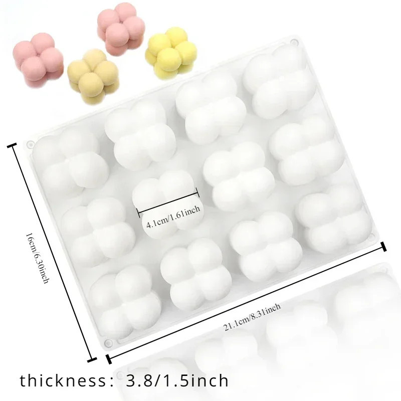 Forma Molde Silicone Para Vela Mini Bubble Bolinhas 12 Cavidades Sabonete Sabão Resina Biscuit 3D em Oferta na Shopee