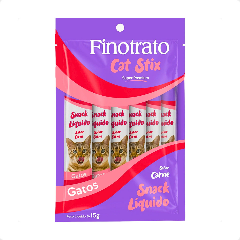 Petisco Cat Stix Sabor Carne Finotrato - 6 Unidades 15G em Oferta na Shopee