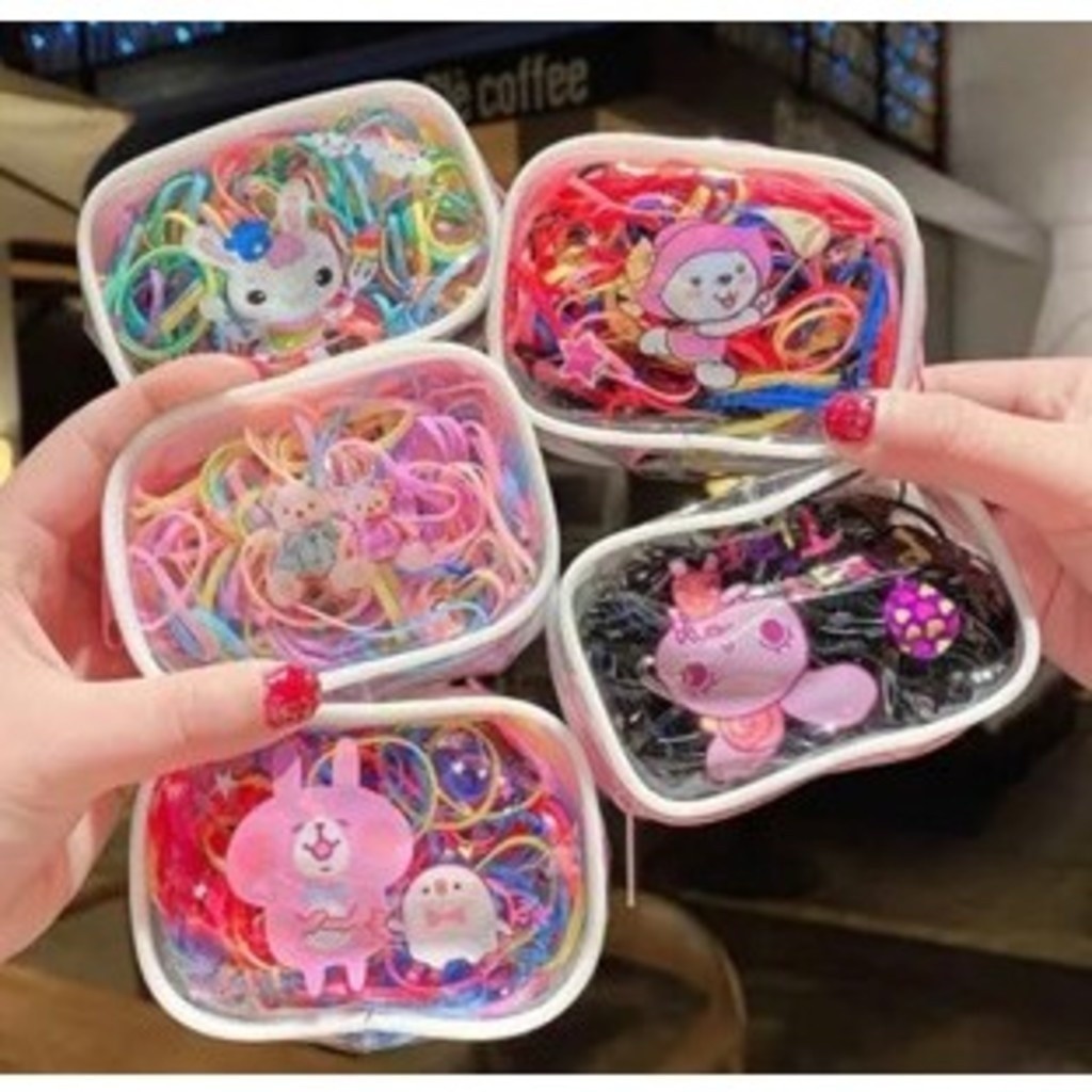 INLIS ANA 12 Pacote Colorido Pequeno Elasticos Silicone Grosso De Cabelo Meninas  Elástico