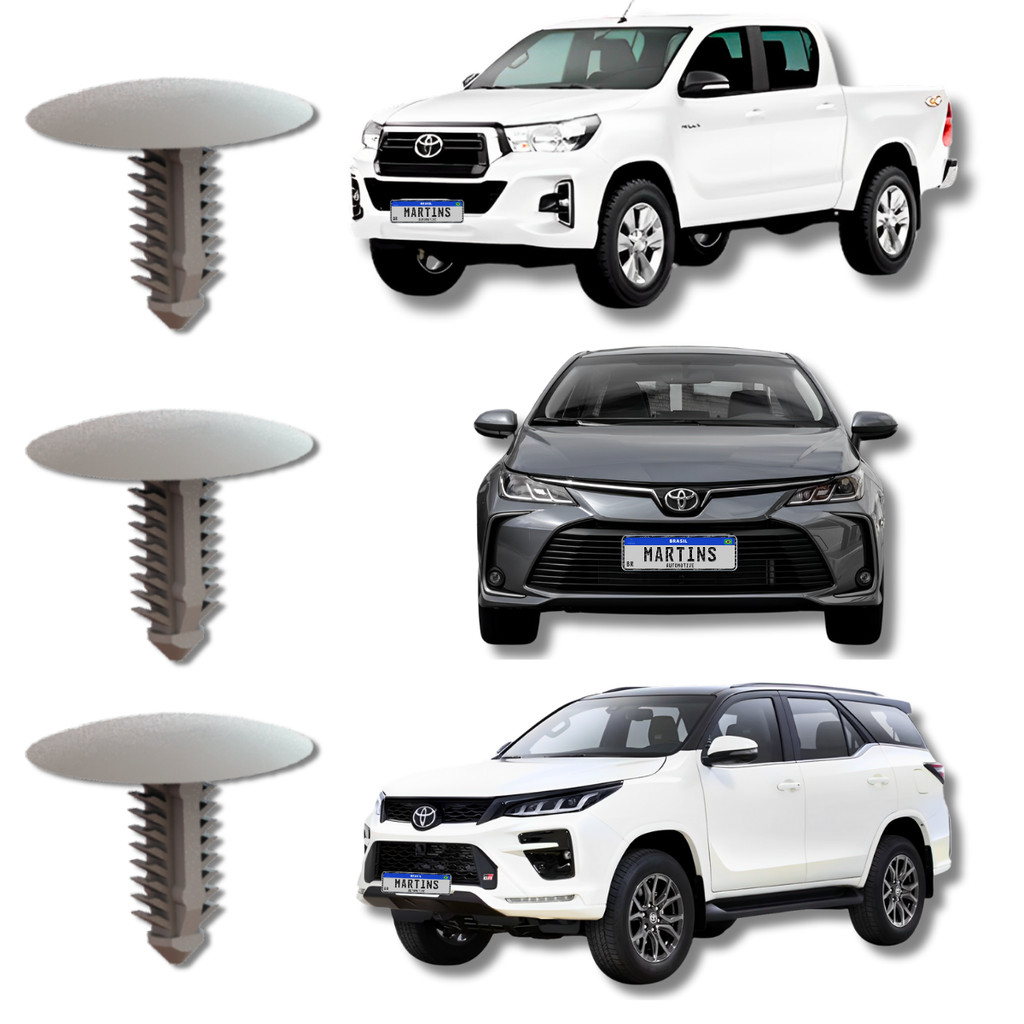 Kit 10 Grampo da Manta de Isolamento do Painel Corta-Fogo Dianteiro do Motor Grampo do Forro ddo Teto Corolla Hilux SW4