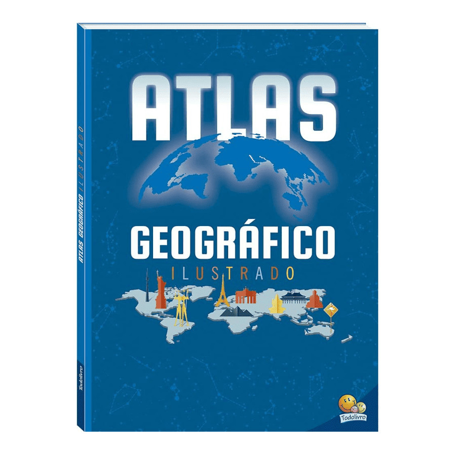 Livro Didático Atlas Geográfico Ilustrado - Com Dados De História e Astronomia