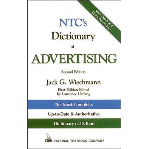 Livro Ntc's Dictionary Of Advertising The Most Complete, Up-to-Date e Authoritative Dictionary of Its Kind de Jac...
