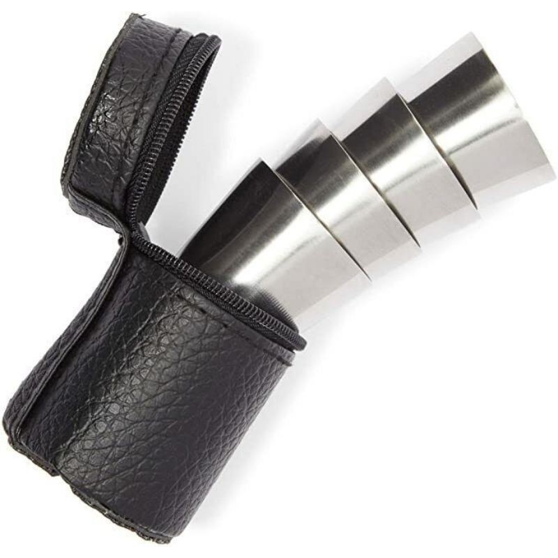 4 Copos Shot Cachaça Tequila Inox + Case Camping Bar Pronta Entrega — imagem 2 de 2
