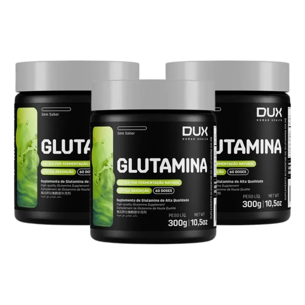Kit 3X Glutamina Pura (300g) Dux Nutrition