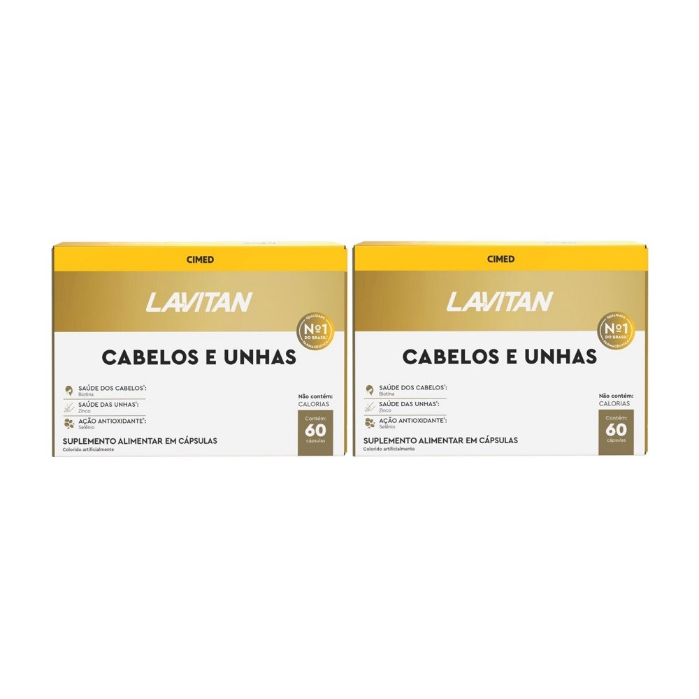 Kit 2 Suplemento Lavitan Cabelos E Unhas 60 Cápsulas - Cimed