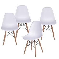 Kit 4 Cadeiras Jantar Copa DKR Eiffel base Madeira - 15 Cores - Or Design