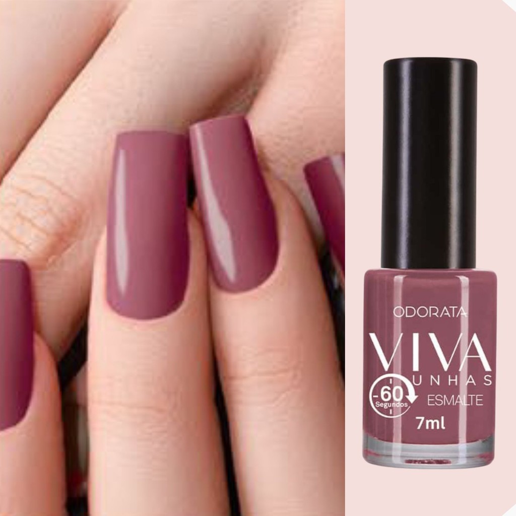 Esmalte Nude Avelã Cremoso 60 Segundos Viva Unhas Odorata 7ml REF 2577