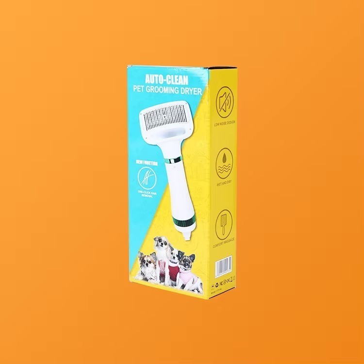 (TOP)Escova Secadora 3 em 1 para Cães Gatos e Coelhos. Seca, Penteia e Remove Pelos do Seu Pet.