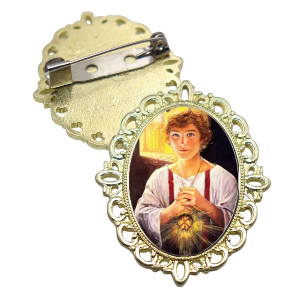 Broche Dourado São Tarcisio  Terno Noivo lapela Qualidade Resinado Alto Padrão Casamentos em Oferta na Shopee