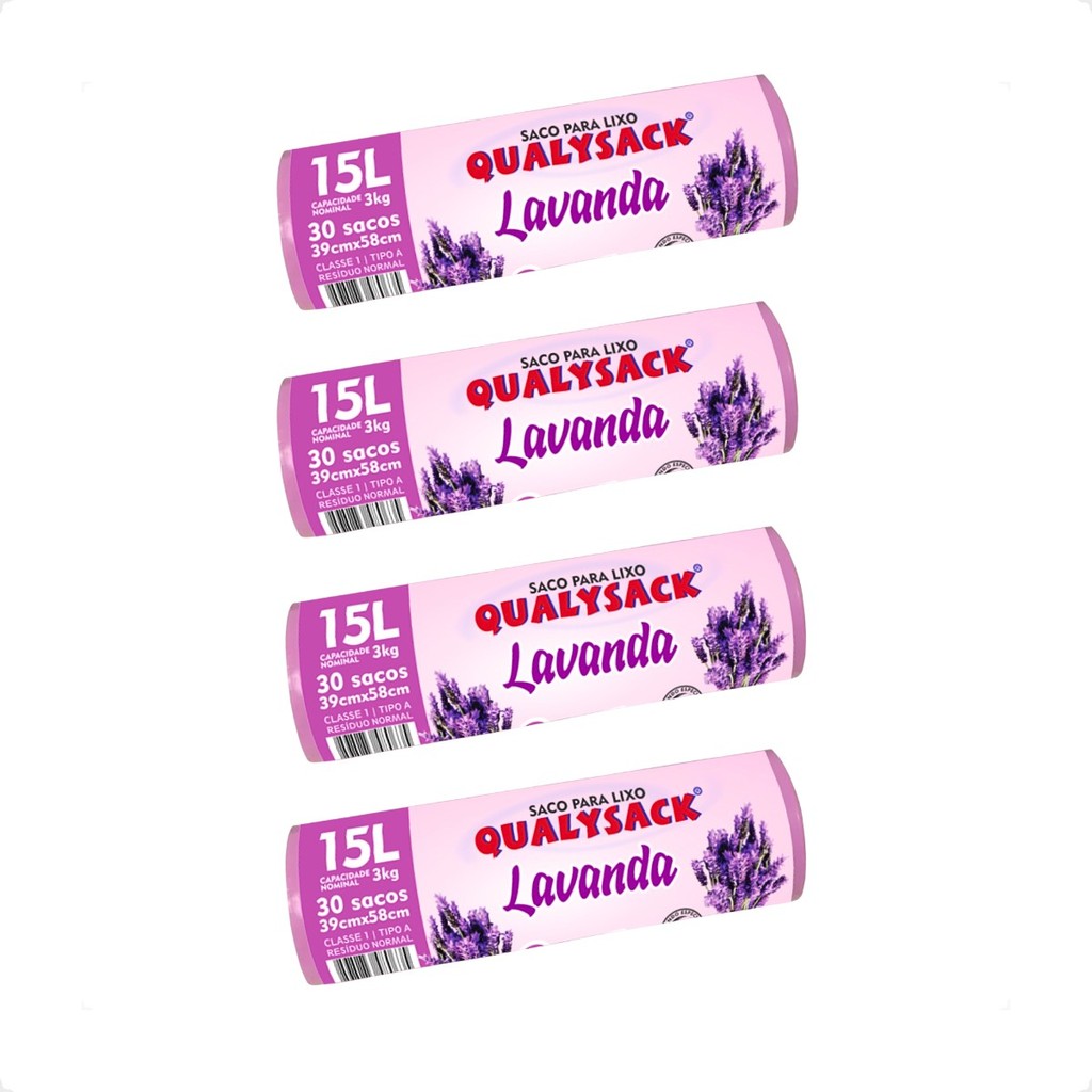 Saco De Lixo Pia e Banheiro com Aroma Lavanda 120 Un - 15L em Oferta na Shopee