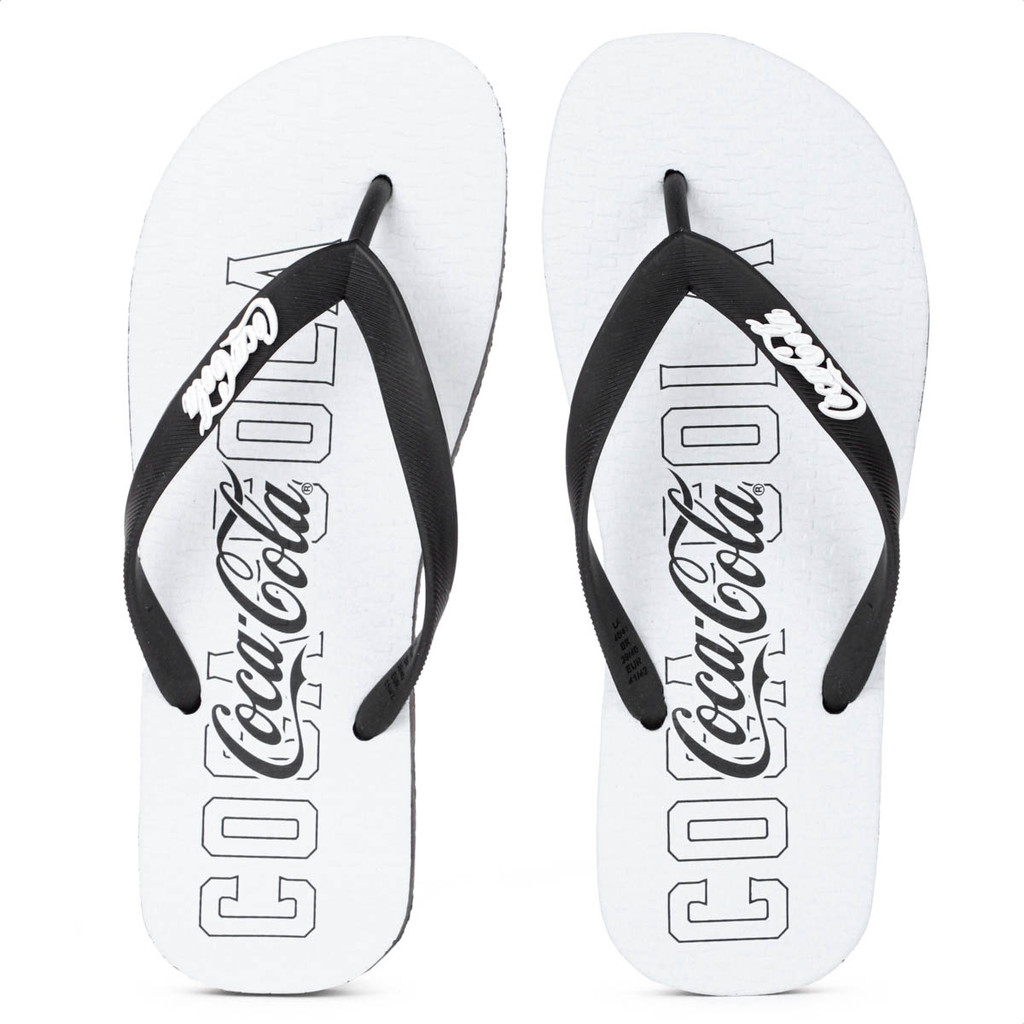 Chinelo Coca Cola Marion Branco e Preto - Juvenil em Oferta na Shopee