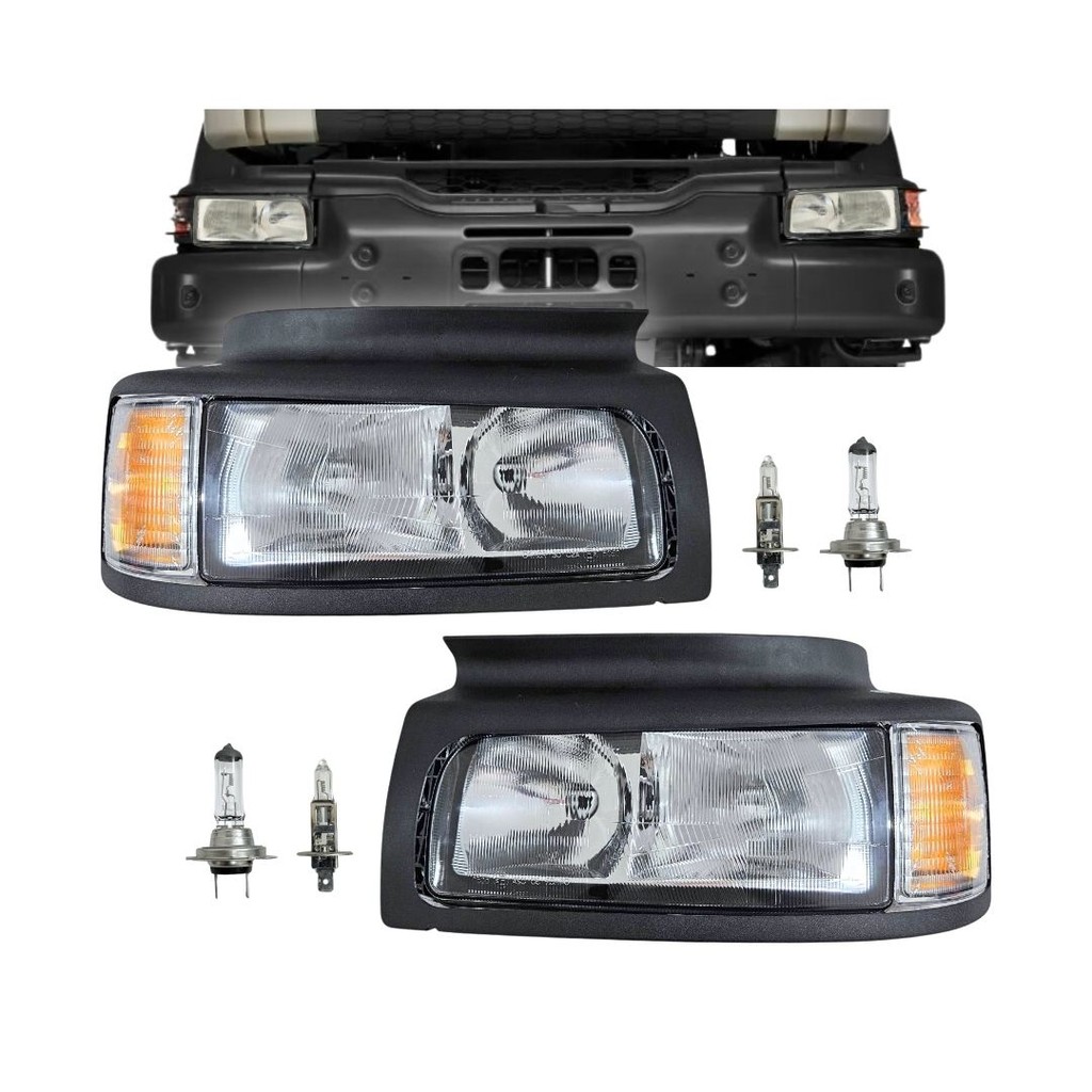 Kit Completo Farol Dianteiro Principal Para Volvo VM Deitado Moldura Pisca Seta Lado Esquerdo 24v em Oferta na Shopee
