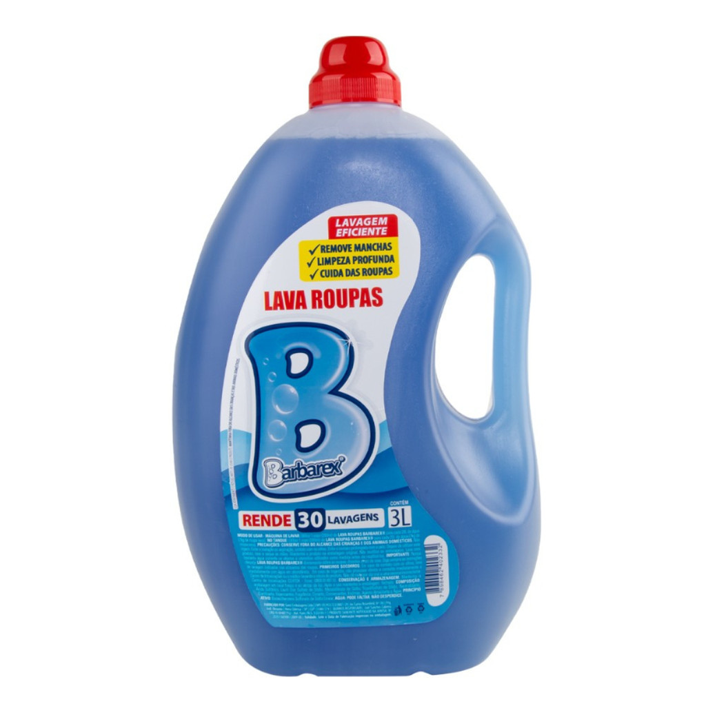 Sabão Líquido Lava Roupas Rende 30 Lavagens Barbarex 3 litros em Oferta na Shopee