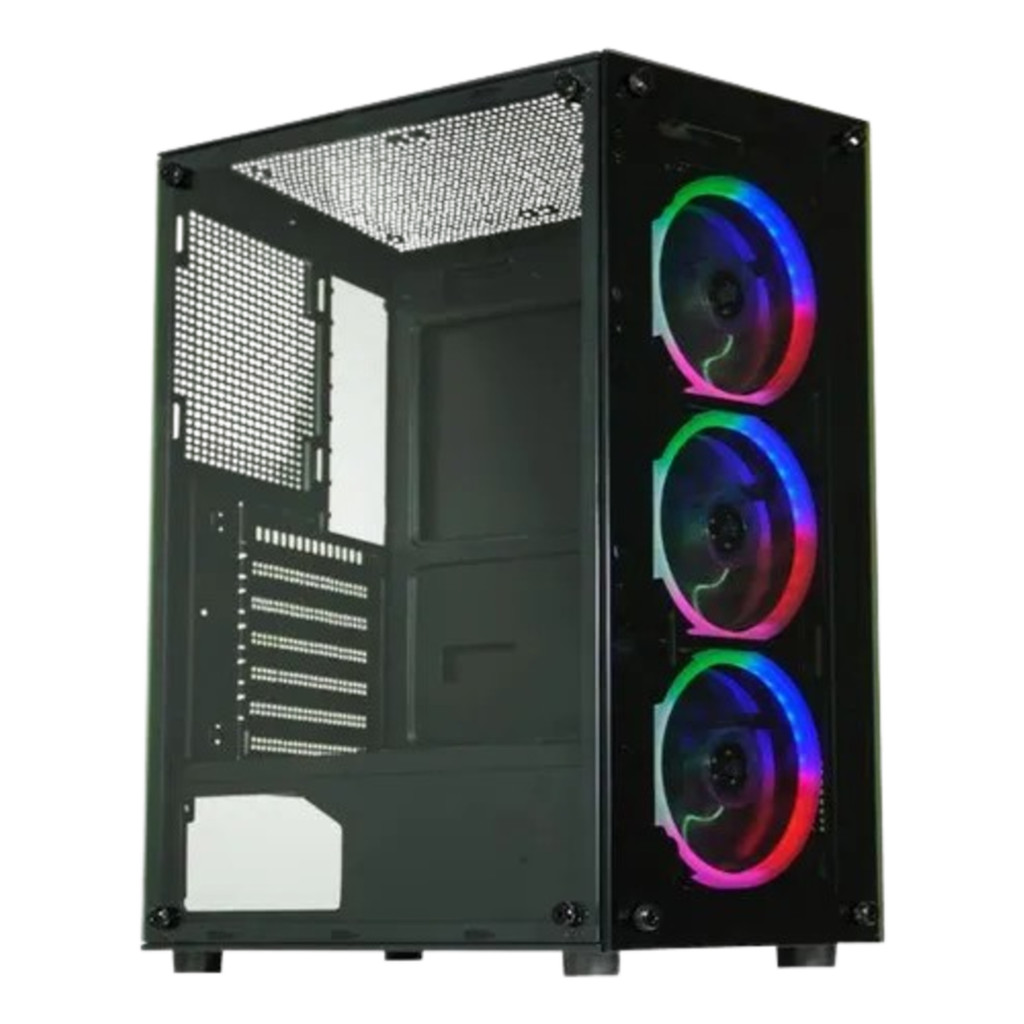 Gabinete Gamer 30C5 Painel Vidro c/3fan AAFAF1 colorido