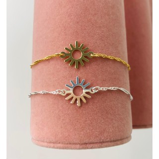 Pulseiras semi joia modelo Sol Prata 925 e Ouro18K