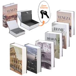 Cofre Camuflado Com Chave Porta Joias Formato De Livro Discreto